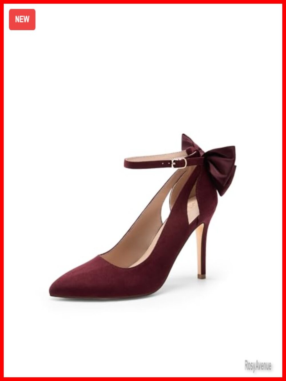 Stiletto High Heels Pointed Toe Pumps Faux Suede Satin Bow